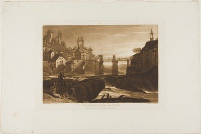 Lauffenbourgh nad Renem, tablica 31 z Liber Studiorum autorstwa Joseph Mallord William Turner