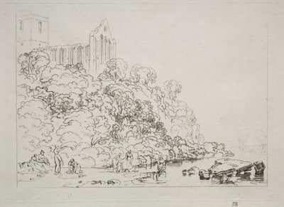 Księga studiów: Opactwo Dumblain, Szkocja autorstwa Joseph Mallord William Turner