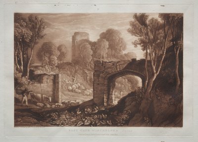 Liber Studiorum: Wschodnia Brama, Winchelsea, Sussex. autorstwa Joseph Mallord William Turner