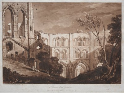 Liber Studiorum: Opactwo Rivals, Yorkshire autorstwa Joseph Mallord William Turner
