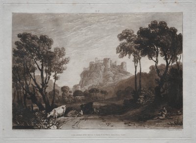 Liber Studiorum: Zamek nad łąkami autorstwa Joseph Mallord William Turner
