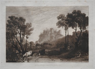 Liber Studiorum: Zamek nad łąkami. autorstwa Joseph Mallord William Turner