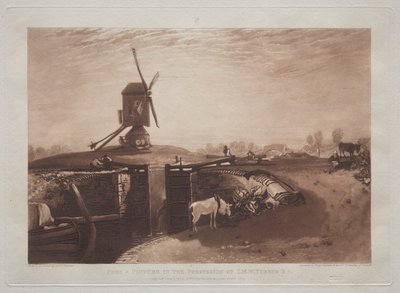 Liber Studiorum: Wiatrak i zamek autorstwa Joseph Mallord William Turner