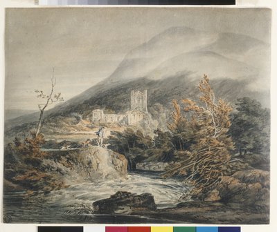 Opactwo Llanthony, Monmouthshire (akwarela na białym papierze) autorstwa Joseph Mallord William Turner