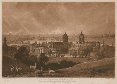 Londyn z Greenwich; autorstwa Joseph Mallord William Turner