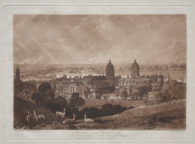 Londyn z Greenwich. autorstwa Joseph Mallord William Turner