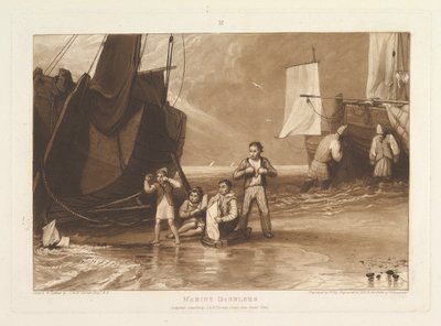 Marine Dabblers Liber Studiorum, cz. VI, tablica 29, czerwiec 1811. autorstwa Joseph Mallord William Turner