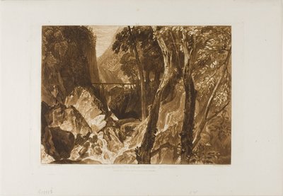 Młyn w pobliżu Grand Chartreuse, tablica 54 z Liber Studiorum autorstwa Joseph Mallord William Turner