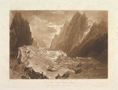 Mąż Glace, Valley of Chamouni-Savoy Liber Studiorum, część X, płyta 50, 23 maja 1812 r. autorstwa Joseph Mallord William Turner