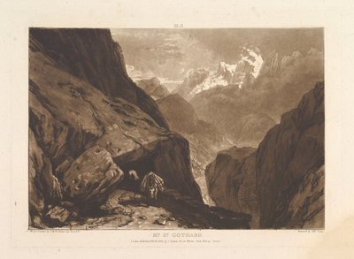 Mt. św. Gothard Liber Studiorum, cz. II, tablica 9, 20 lutego 1808 autorstwa Joseph Mallord William Turner