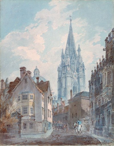 Oksford: St Marys z Oriel Lane, 1792-1793 autorstwa Joseph Mallord William Turner