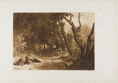 Prokrys i Cefalus, tablica 41 z Księgi Studiów autorstwa Joseph Mallord William Turner