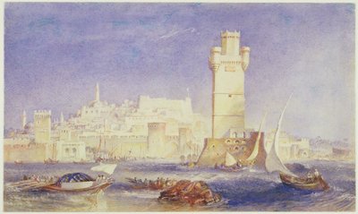 Rodos, ok. 1823-24 (w/c i kolor nadwozia na papierze) autorstwa Joseph Mallord William Turner