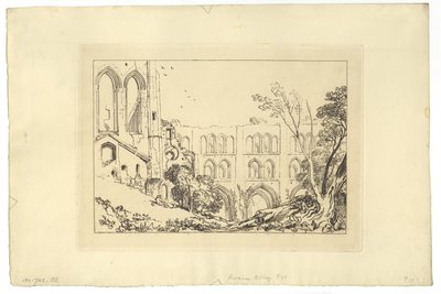 Opactwo Rivaux (akwaforta) autorstwa Joseph Mallord William Turner