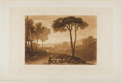 Scena w Kampanii, tablica 38 z Księgi Studiów autorstwa Joseph Mallord William Turner