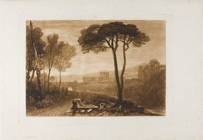 Scena w Towarzyszach, tablica 38 z Księgi Studiów autorstwa Joseph Mallord William Turner