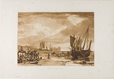 Scena na wybrzeżu francuskim, płyta 4 z Liber Studiorum autorstwa Joseph Mallord William Turner