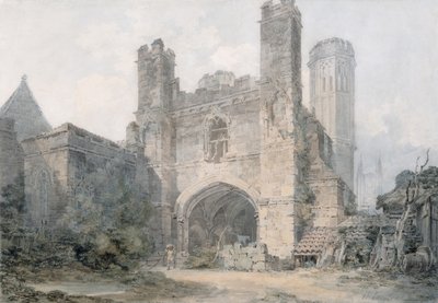 Brama św. Augustyna, Canterbury, ok. 1797 (z ołówkiem na papierze tkanym) autorstwa Joseph Mallord William Turner