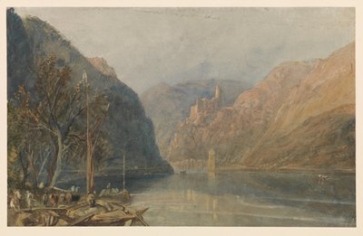 Zamek St Goarshausen i Katz, 1817 autorstwa Joseph Mallord William Turner
