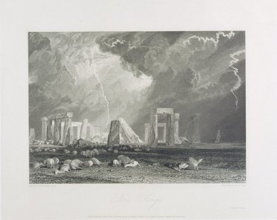 Stonehenge, 1829 (akwaforta i grawerowanie) autorstwa Joseph Mallord William Turner