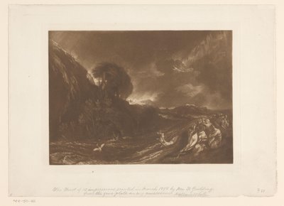 Burzowy krajobraz z powodzią i tonącymi ludźmi Potop Studia krajobrazowe (tytuł serii) Liber Studiorum (tytuł serii) autorstwa Joseph Mallord William Turner