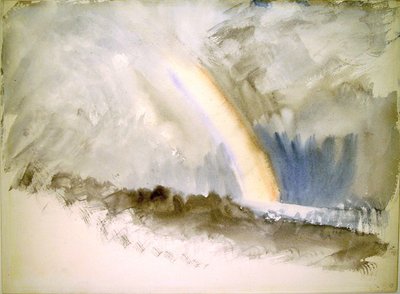 Burzowy pejzaż z tęczą (akwarela na papierze) autorstwa Joseph Mallord William Turner