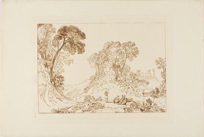 Świątynia Jowisza na wyspie Egina, płyta 77 z Liber Studiorum autorstwa Joseph Mallord William Turner