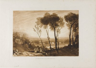 Most na Bliskim Oddaleniu, tablica 13 z Liber Studiorum autorstwa Joseph Mallord William Turner