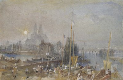 Kanał Loary i Cher, w pobliżu Tours, ok. 1930 r. 1830 (akwarela z body i długopisem i brązowym tuszem) autorstwa Joseph Mallord William Turner