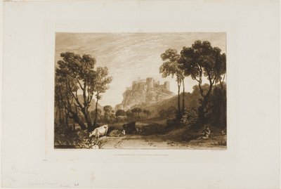 Zamek nad łąkami, tablica 8 z Liber Studiorum autorstwa Joseph Mallord William Turner