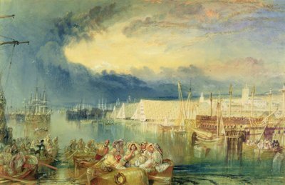 The Dockyard, Devonport, ok. 1825-29 (toaleta i gwasz na papierze) autorstwa Joseph Mallord William Turner