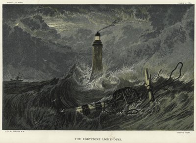 Latarnia morska Eddystone na skałach Eddystone autorstwa Joseph Mallord William Turner