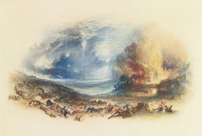 Pole Waterloo widziane z Hougoumont, ok. 1930 r. 1830 autorstwa Joseph Mallord William Turner