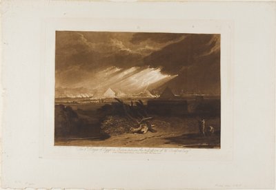 Piąta Plaga Egipska, tablica 16 z Liber Studiorum autorstwa Joseph Mallord William Turner