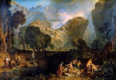 Bogini niezgody wybierająca jabłko niezgody w ogrodzie Hesperyd, 1806 autorstwa Joseph Mallord William Turner