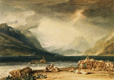 Jezioro Thun, Szwajcaria, ok.1802-10 (akwarela) autorstwa Joseph Mallord William Turner