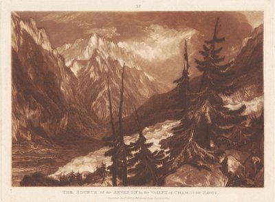 Źródło Arveronu w dolinie Chamonix, Sabaudia autorstwa Joseph Mallord William Turner