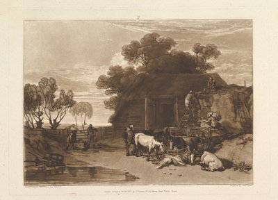 The Straw Yard Liber Studiorum, cz. II, tablica 7, 20 lutego 1808 r. autorstwa Joseph Mallord William Turner
