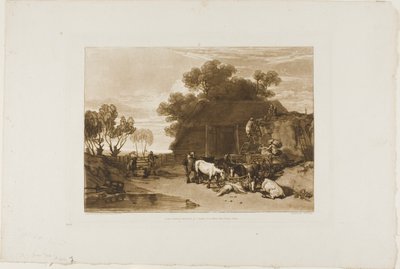 Podwórko Słomy, tablica 7 z Liber Studiorum autorstwa Joseph Mallord William Turner