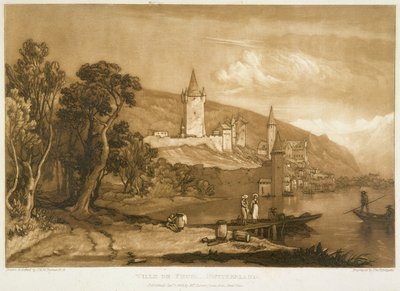 Miasto Thun, z "Liber Studiorum", wyryte przez Thomasa Hodgettsa, 1816 r. autorstwa Joseph Mallord William Turner