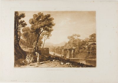 Kobieta i tamburyn, płyta 3 z Liber Studiorum autorstwa Joseph Mallord William Turner