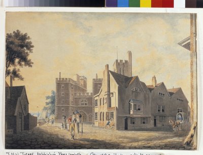 Widok Pałacu Arcybiskupiego, Lambeth (akwarela na białym papierze) autorstwa Joseph Mallord William Turner