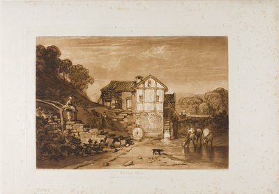Młyn wodny, płyta 37 z Liber Studiorum autorstwa Joseph Mallord William Turner