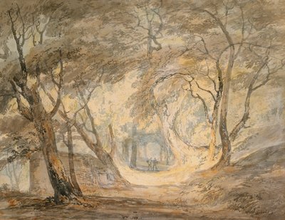 Scena leśna z figurami, ok. 1798 (akwarela na papierze) autorstwa Joseph Mallord William Turner