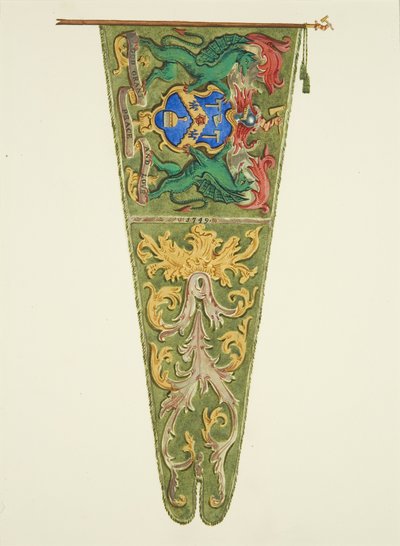Sztandar Plasterów [tynkarzy], z napisem „Bóg daj pokój i miłość” autorstwa Joseph Manning