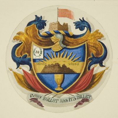 Herb nad pomnikiem w kościele św. Pawła (ołówek i akwarela na papierze) autorstwa Joseph Manning