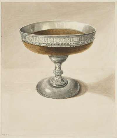 Mazer Bowl i Tazza, połączone razem (akwarela na papierze) autorstwa Joseph Manning