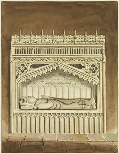 Pomnik Milesa Salleya, biskupa Llandaff, przy ołtarzu św. Marka (akwarela na papierze) autorstwa Joseph Manning