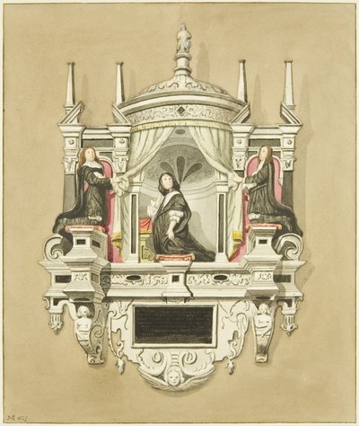 Pomnik pani Baynton w kościele św. Marka (akwarela na papierze) autorstwa Joseph Manning