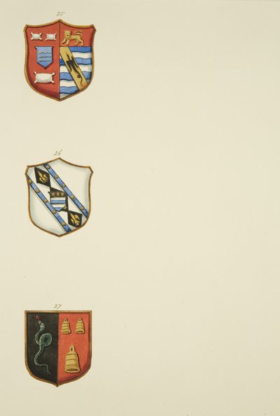 Monumentalne herby w kościele św. Augustyna (akwarela na papierze) autorstwa Joseph Manning